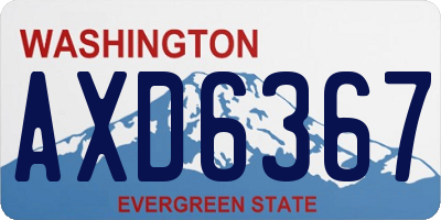 WA license plate AXD6367