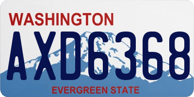 WA license plate AXD6368