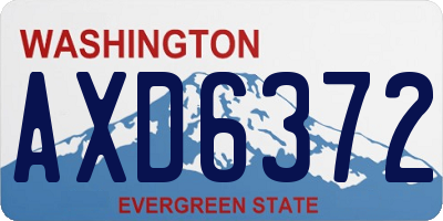 WA license plate AXD6372