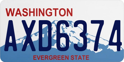 WA license plate AXD6374