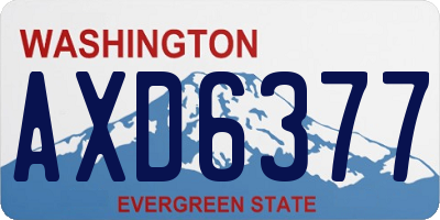 WA license plate AXD6377