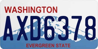 WA license plate AXD6378