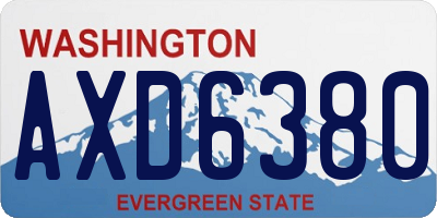 WA license plate AXD6380