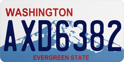 WA license plate AXD6382
