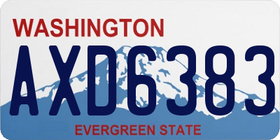 WA license plate AXD6383