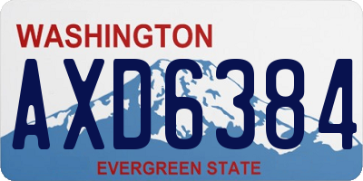 WA license plate AXD6384