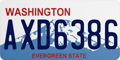 WA license plate AXD6386