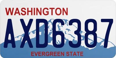 WA license plate AXD6387