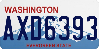 WA license plate AXD6393