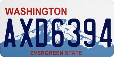 WA license plate AXD6394