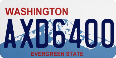 WA license plate AXD6400