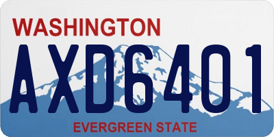 WA license plate AXD6401