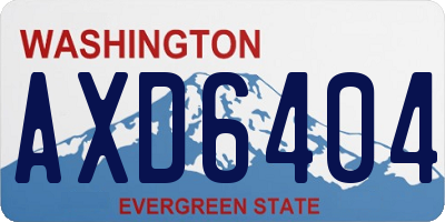 WA license plate AXD6404