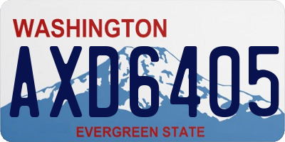 WA license plate AXD6405