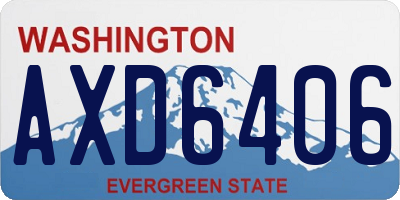 WA license plate AXD6406