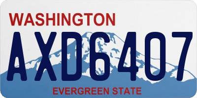 WA license plate AXD6407