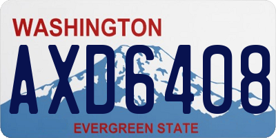WA license plate AXD6408