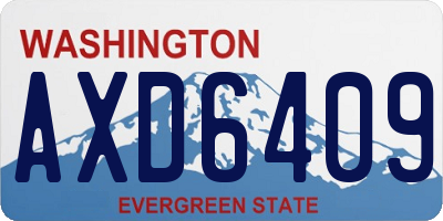 WA license plate AXD6409