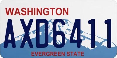 WA license plate AXD6411
