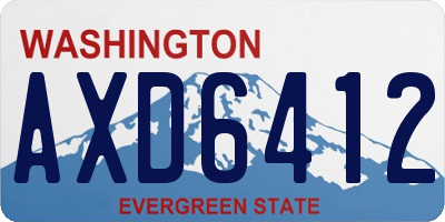 WA license plate AXD6412
