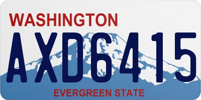 WA license plate AXD6415
