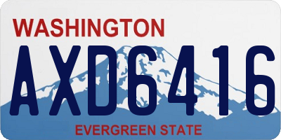 WA license plate AXD6416