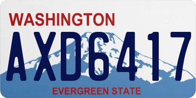 WA license plate AXD6417