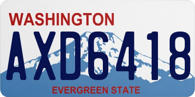 WA license plate AXD6418