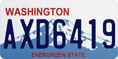 WA license plate AXD6419
