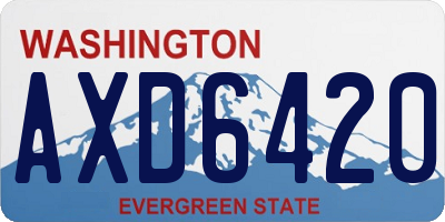 WA license plate AXD6420