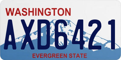 WA license plate AXD6421