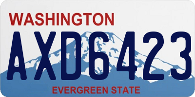 WA license plate AXD6423