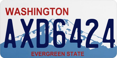 WA license plate AXD6424