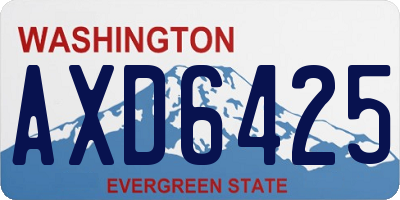WA license plate AXD6425