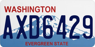WA license plate AXD6429
