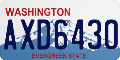 WA license plate AXD6430
