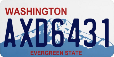 WA license plate AXD6431