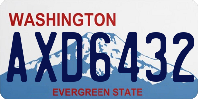WA license plate AXD6432