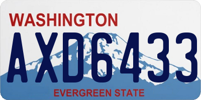 WA license plate AXD6433
