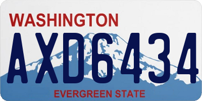 WA license plate AXD6434