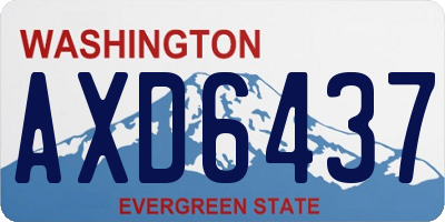 WA license plate AXD6437