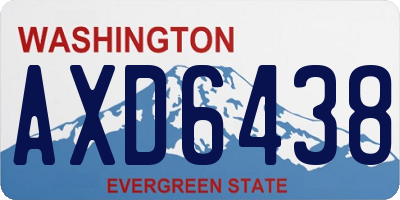 WA license plate AXD6438