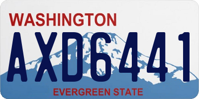 WA license plate AXD6441
