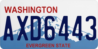 WA license plate AXD6443