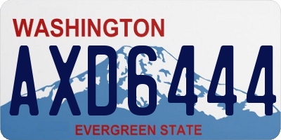 WA license plate AXD6444