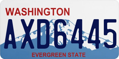 WA license plate AXD6445