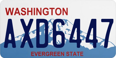 WA license plate AXD6447