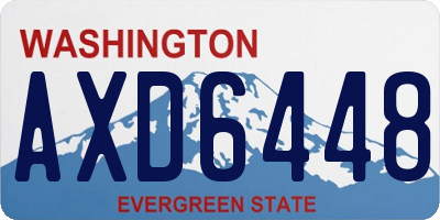 WA license plate AXD6448