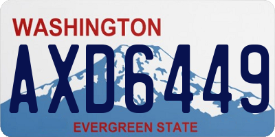 WA license plate AXD6449