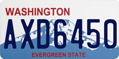 WA license plate AXD6450
